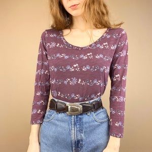 Purple Floral Long Sleeve